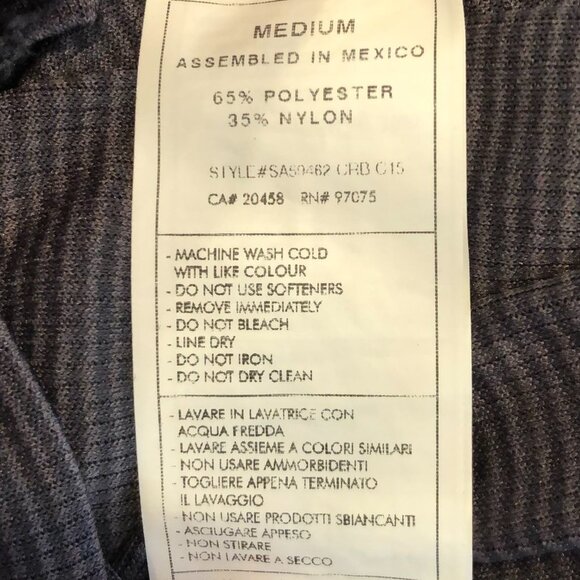 Saucony Short Sleeve Crew Neck Stripped Activewear Top in Grey + Orange Size M - Picture 6 of 7